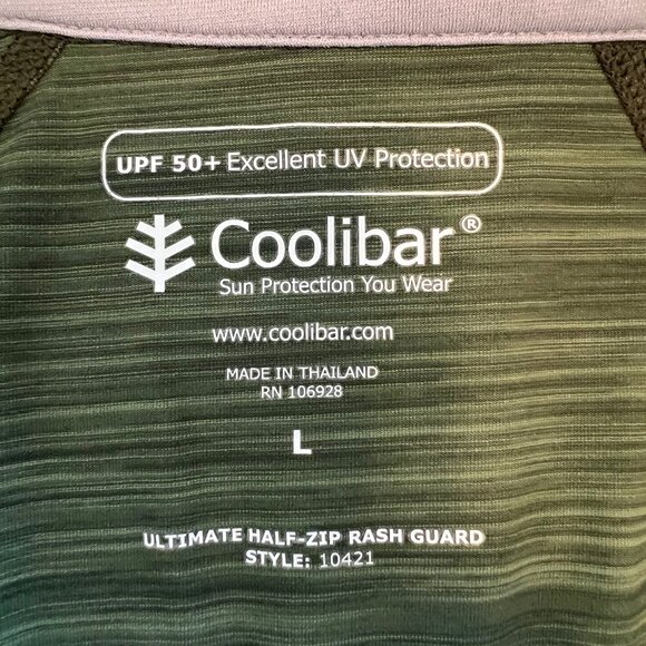 Coolibar - ULTIMATE HALF-ZIP RASH GUARD - Men's Size L - Picture 3 of 3